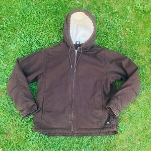 Ridgecut Toughwear Women's Sherpa Lined Duck Hooded Jacket Brown XL Work Farm